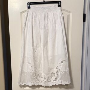 NWT rag & bone White Lace Detail Midi Skirt